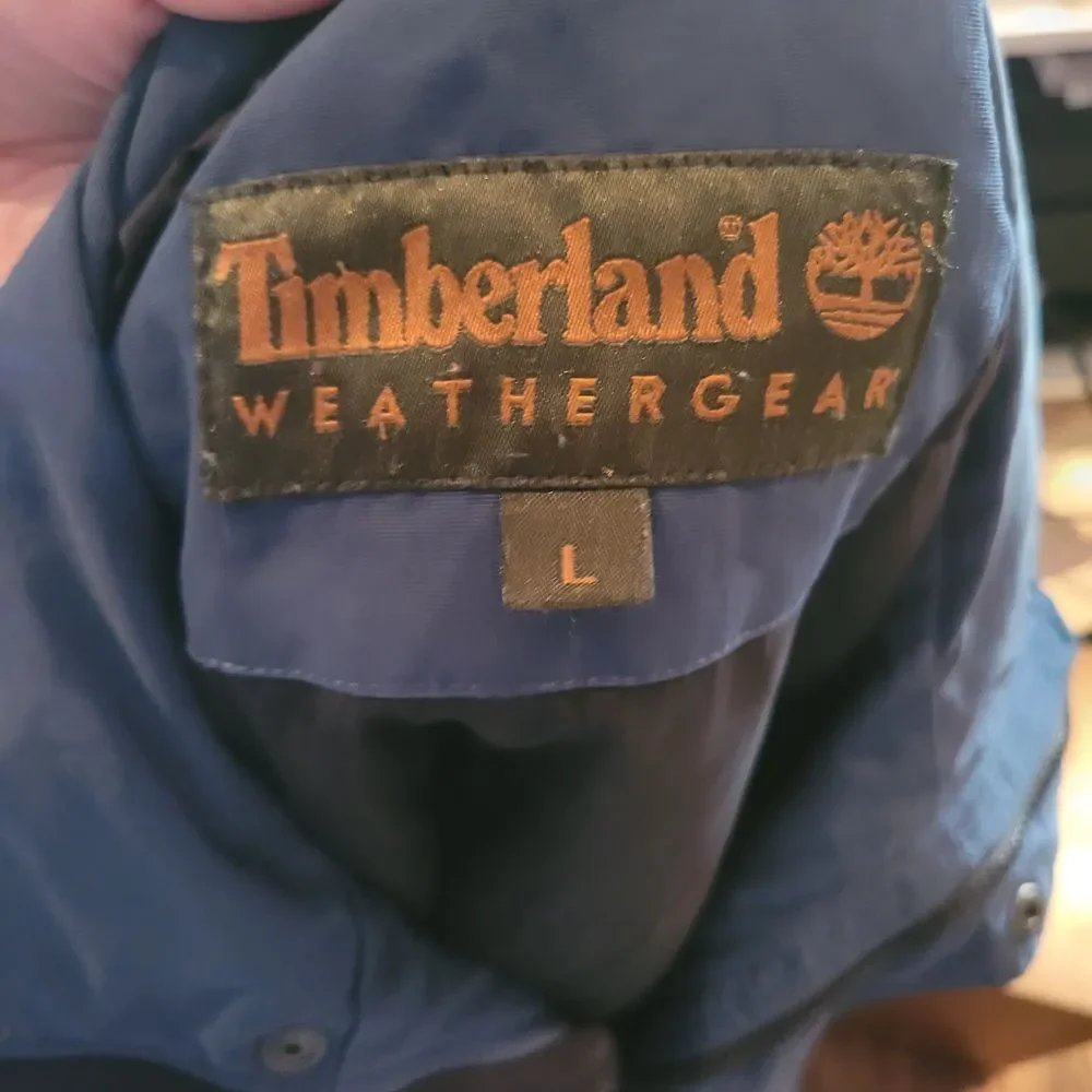 Timberland Weathergear Mens Blue Full Zip Outdoor Jacket Large Embroidered Logo‎ - Picture 5 of 9